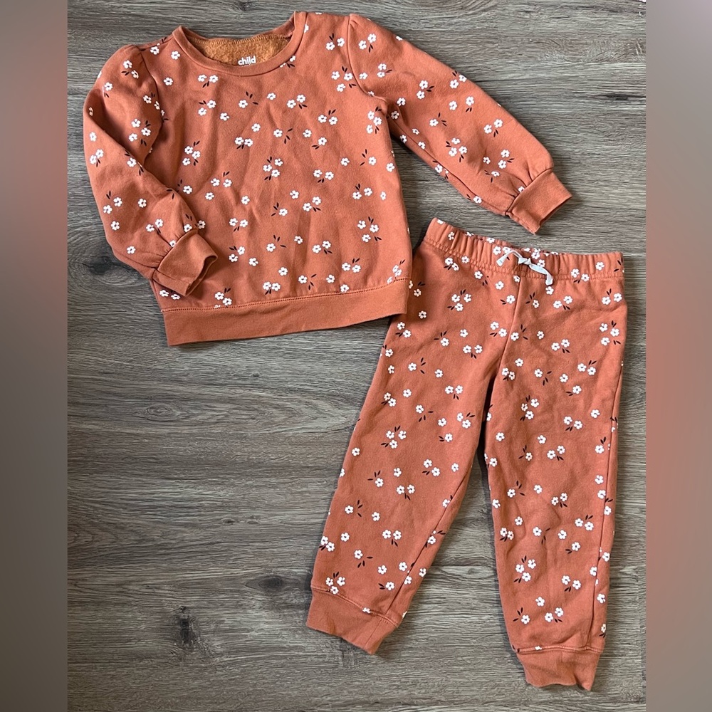 Carter's Orange Floral Two-Piece Comfy Set